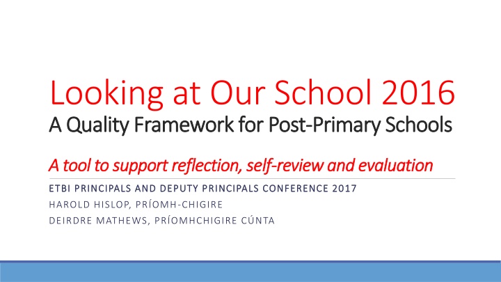looking at our school 2016 a quality framework n.w