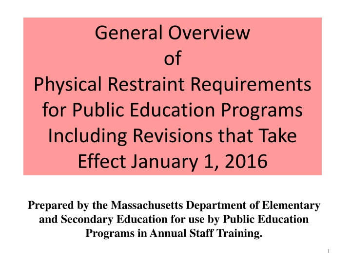 general overview of physical restraint n.w