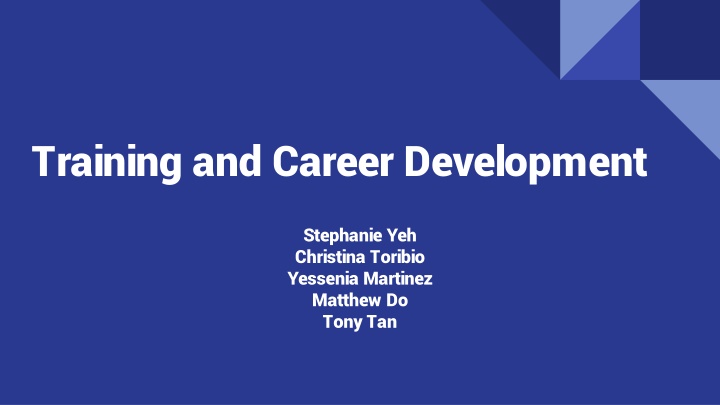 training and career development n.w