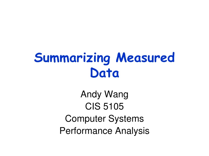 summarizing measured data n.w