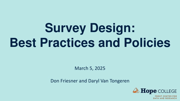 survey design best practices and policies n.w