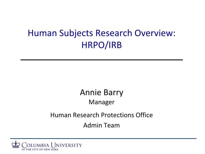 human subjects research overview hrpo irb n.w