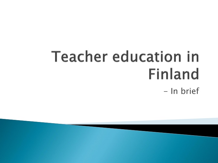 Qualifications and Training for Teachers in Education Sciences