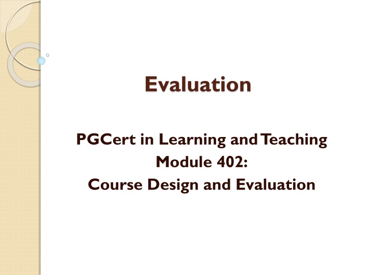 evaluation n.w