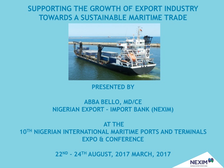 supporting the growth of export industry towards n.w
