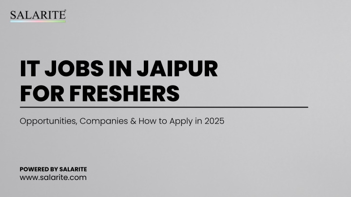 it jobs in jaipur for freshers n.w