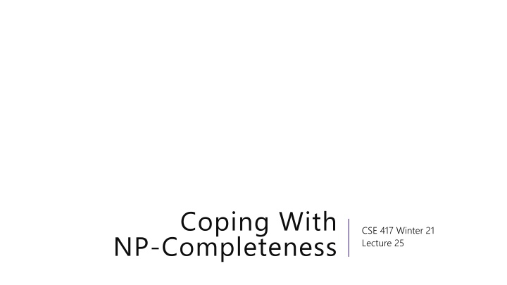 coping with np completeness n.w