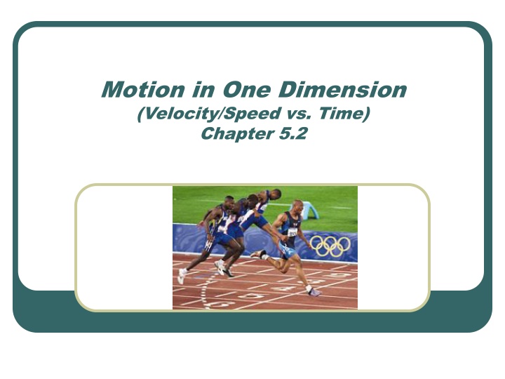motion in one dimension velocity speed vs time n.w