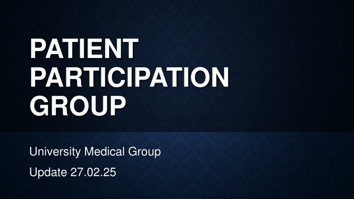 patient participation group n.w