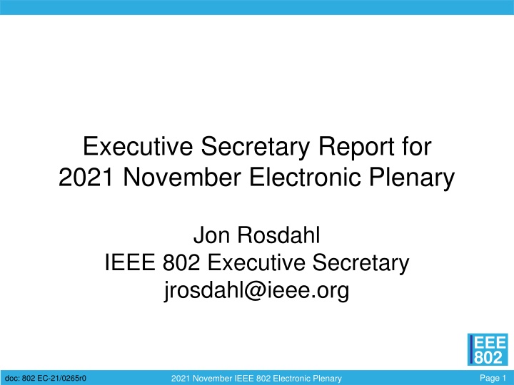 executive secretary report for 2021 november n.w