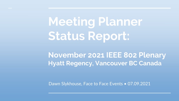 meeting planner status report n.w