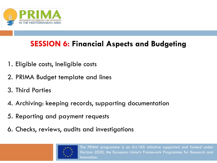 session 6 financial aspects and budgeting n.w