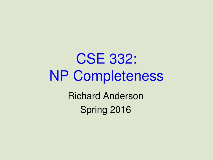 cse 332 np completeness n.w