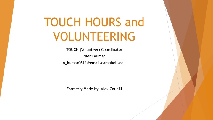 touch hours and volunteering n.w