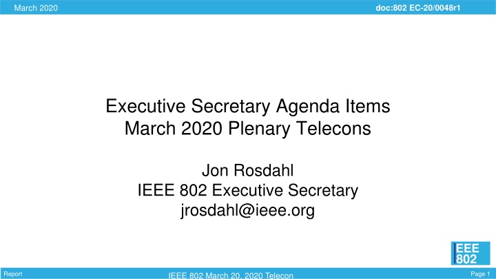 IEEE 802 Future Venue Report