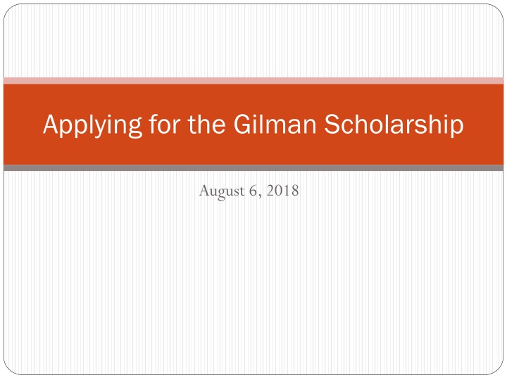 applying for the gilman scholarship n.w