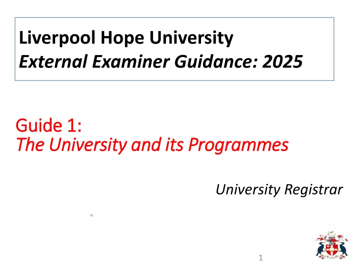 liverpool hope university external examiner n.w