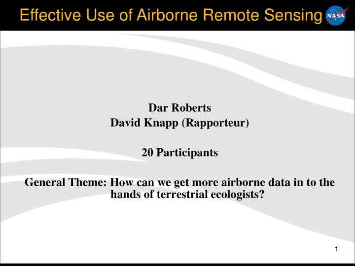 effective use of airborne remote sensing n.w
