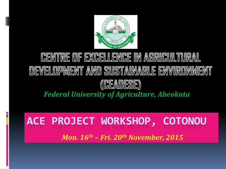 centre of excellence in agricultural development n.w