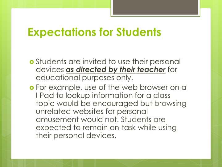 expectations for students n.w