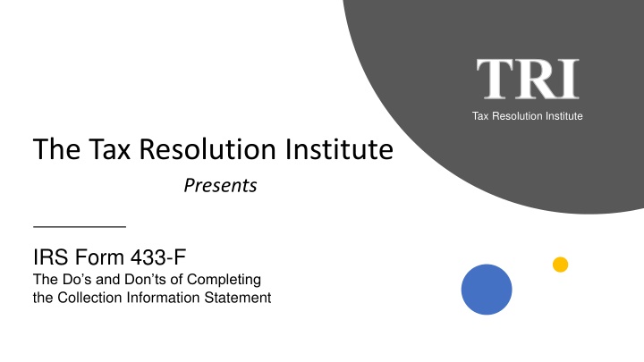 tri tax resolution institute n.w
