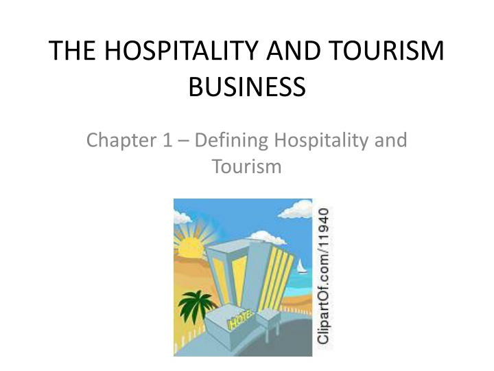 the hospitality and tourism business n.w
