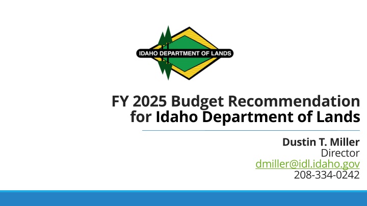 fy 2025 budget recommendation for idaho n.w