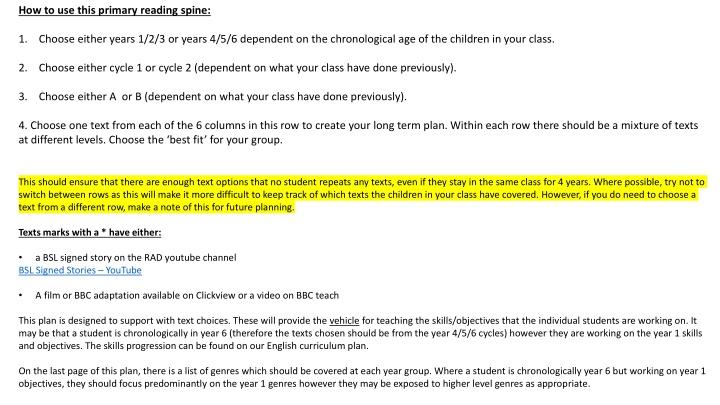 how to use this primary reading spine n.w