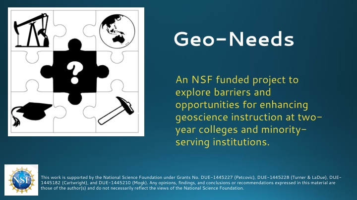 Geo-Needs Project Opportunities