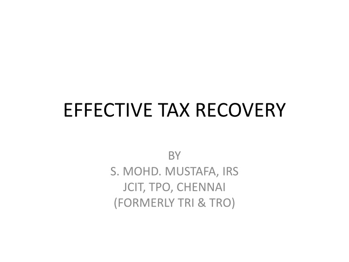 effective tax recovery n.w