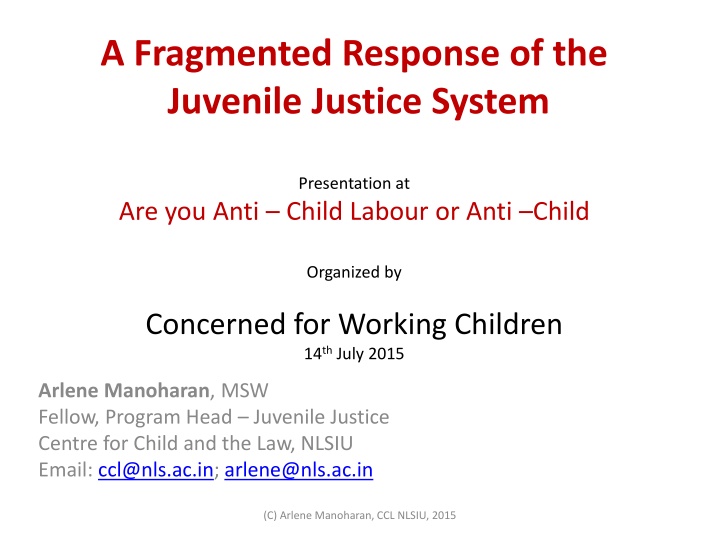 a fragmented response of the juvenile justice n.w