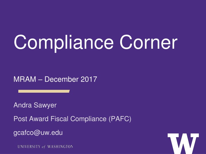 compliance corner n.w