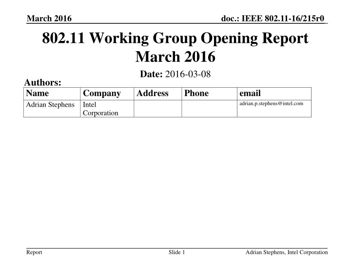 march 2016 n.w