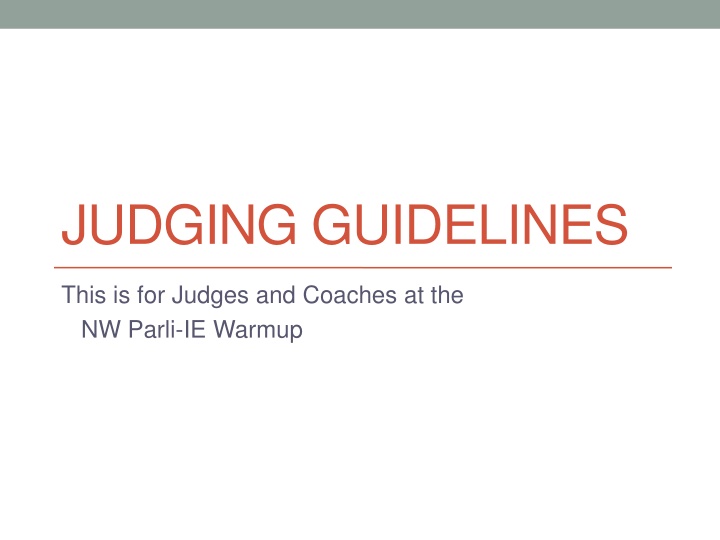 judging guidelines n.w