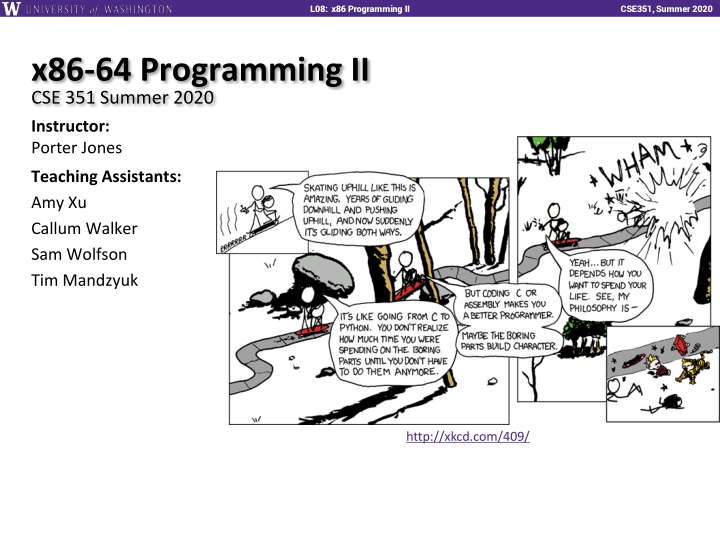 x86 Programming II - Memory Addressing Modes and Instructions