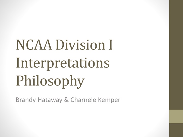 ncaa division i interpretations philosophy n.w