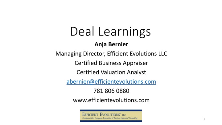 deal learnings anja bernier managing director n.w