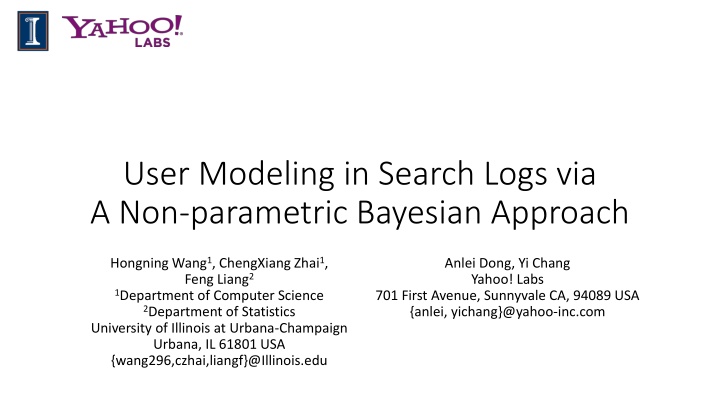 user modeling in search logs via a non parametric n.w
