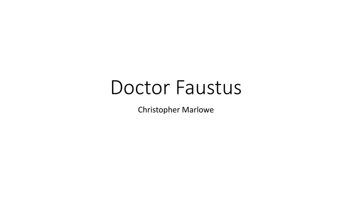 doctor faustus n.w