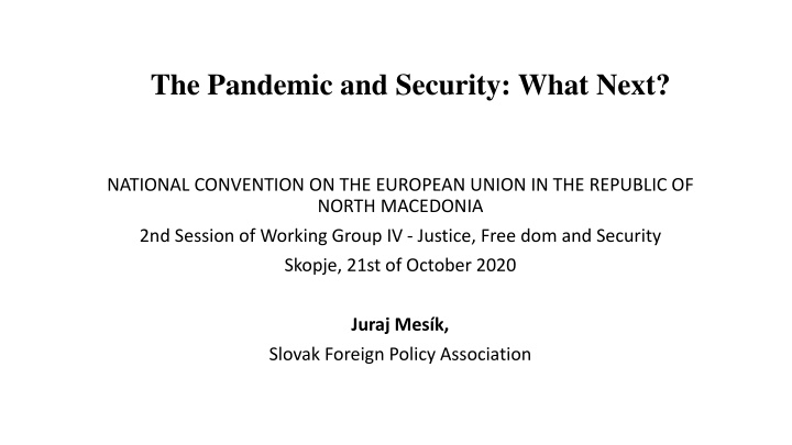 the pandemic and security what next n.w