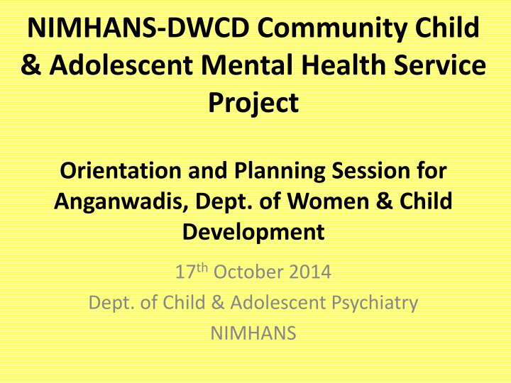 nimhans dwcd community child adolescent mental n.w