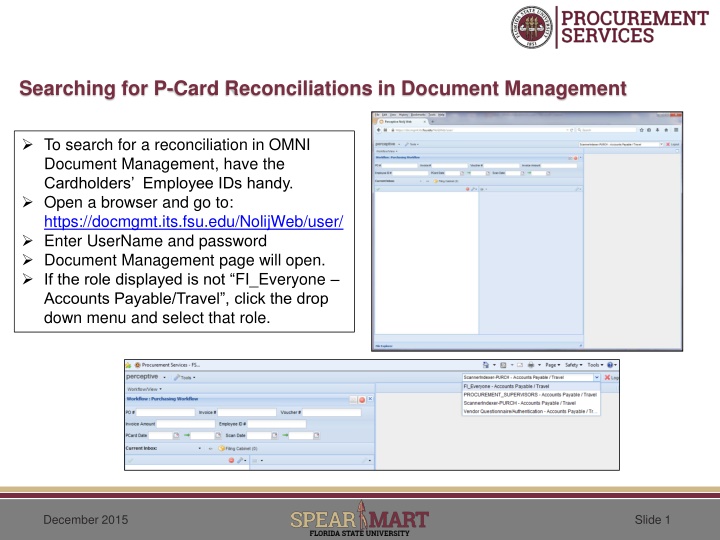 searching for p card reconciliations in document n.w