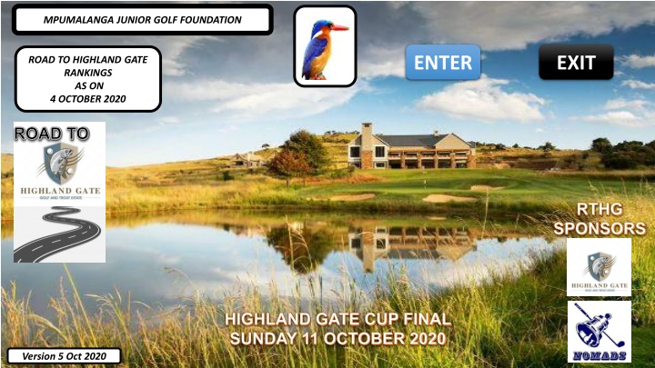 Mpumalanga Junior Golf Foundation Road to Highland Gate Rankings