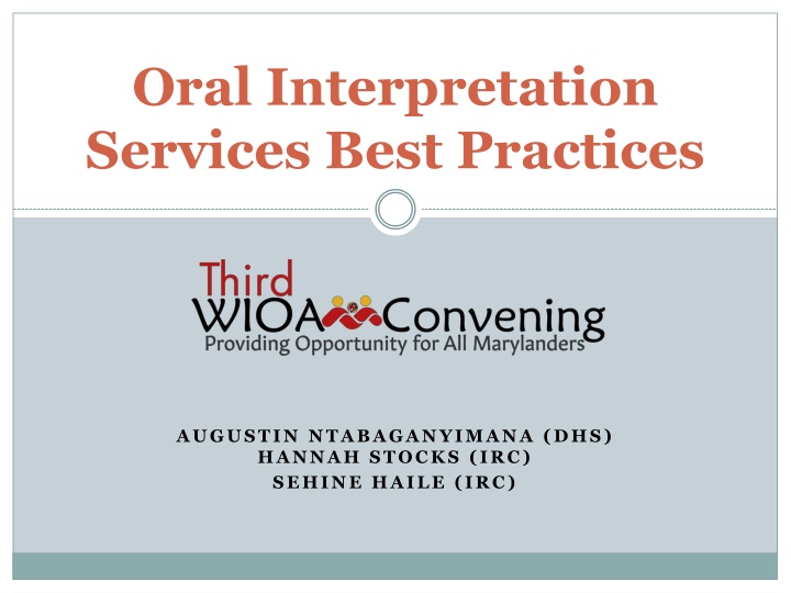 oral interpretation services best practices n.w