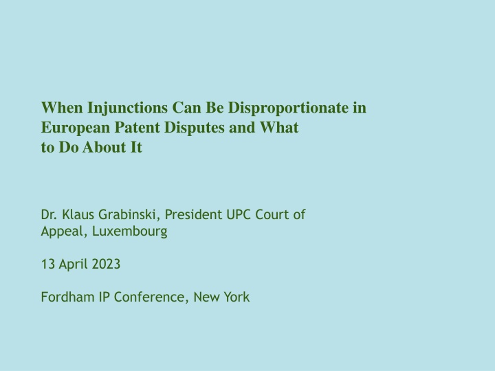 when injunctions can be disproportionate n.w