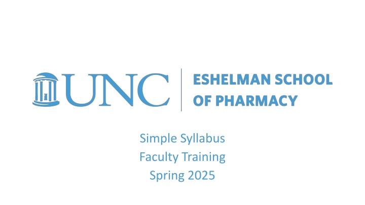 simple syllabus faculty training spring 2025 n.w