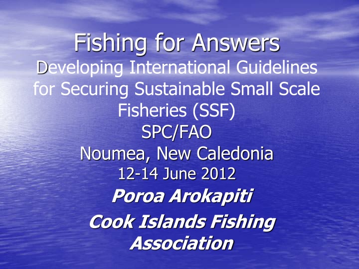 fishing for answers developing international n.w