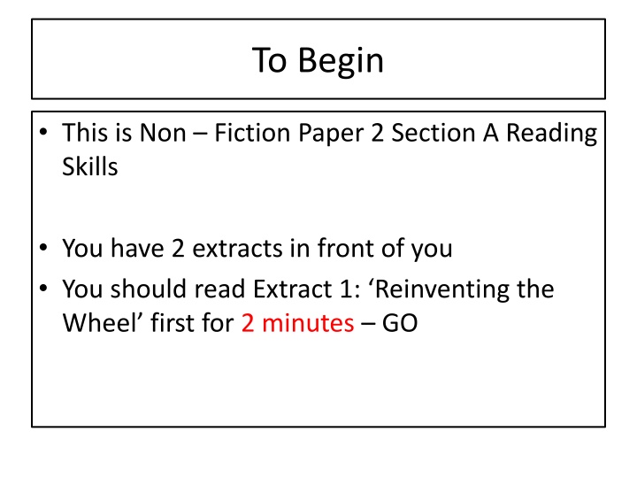 to begin n.w