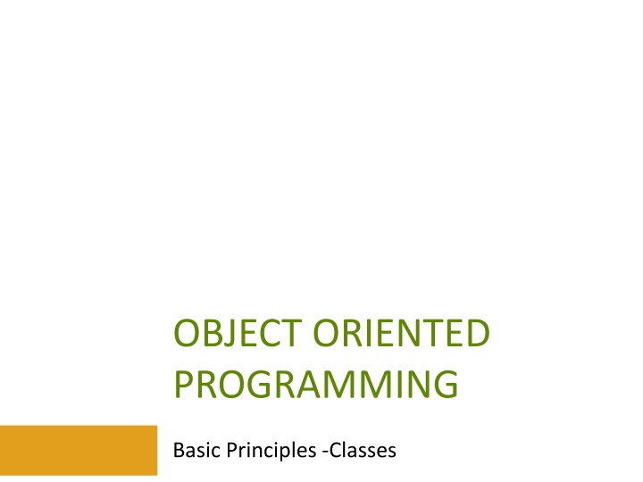 object oriented programming n.w