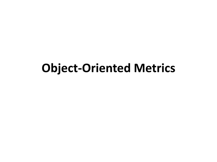 object oriented metrics n.w